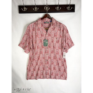 Campia Tropical Palm Trees Vacation Shirt Size Large NWT $50
